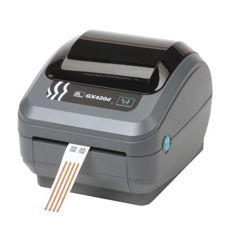Zebra GX420D Desktop Label Printer USB Serial, Ethernet, With Cutter, Movable Sensor
