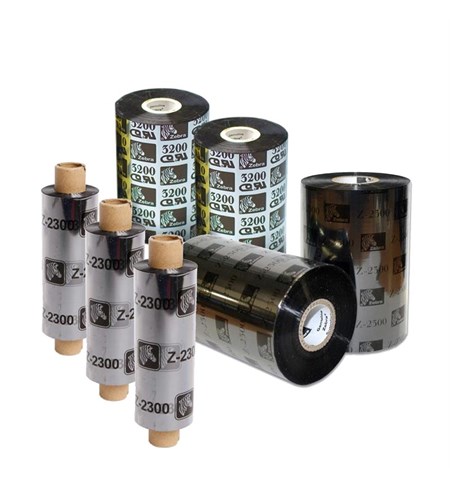 01600BK13145 - 1600 Wax ribbon, 131mm x 450m, 25mm core, 12 rolls per box