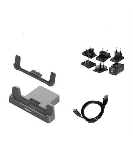 EDA10A-SC-R Honeywell EDA10A Single Charging Dock, USB Cable, 5V 2A Power Adapter, and Plugs for US,UK,AU,EU,IN