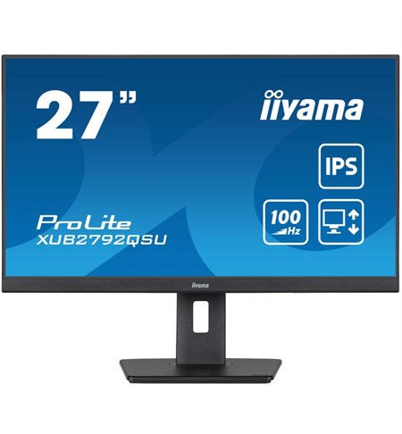 Iiyama ProLite XUB2792QSU-B6 Computer Monitor, 27 Inch, Wide Quad HD, Black
