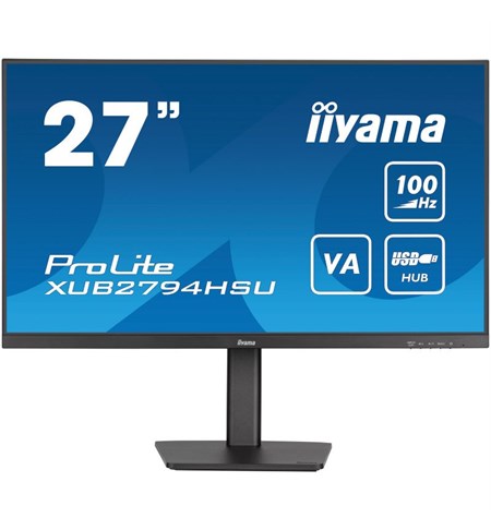 Iiyama ProLite XUB2794HSU-B6 Computer Monitor, 27 Inch, Full HD, Black