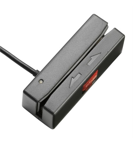 pcSwipe Magnetic Stripe 3-track Keystroke Black USB Reader & 241C